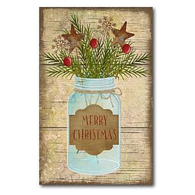Courtside Market Merry Christmas Jar 12" x 18" Wood Art