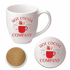 Courtside Market Mrs. Claus Cocoa 16 oz Café Mug & Coaster Set