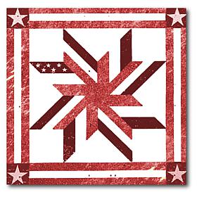 Courtside Market Quilt Square Red & White 3 Canvas Wall Art - 16 x 16"