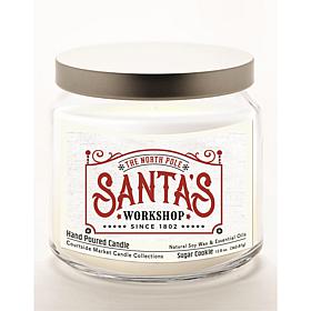Courtside Market Santa's Workshop Infused Wax Candle with Silver Lid