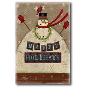 Courtside Market Snowman Happy Holidays 18x26 Canvas Wall Art