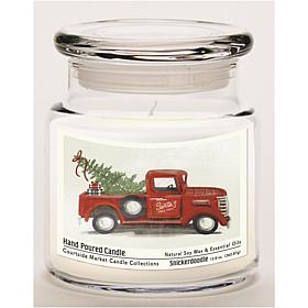 Courtside Market Soy Candle w/ Essential Oils + Lid- Santa's Tree Farm