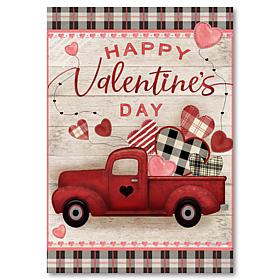 Courtside Market Truck Happy Valentines Day 12x18 Canvas Wall Art