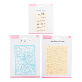 Crafter's Companion Joyous Angel Stamp, Die and Embossing Folder Kit