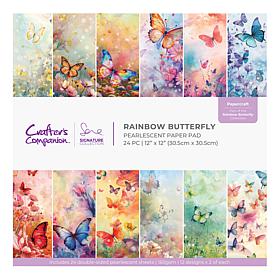 Crafter's Companion Rainbow Butterfly Pearl Paper Pad