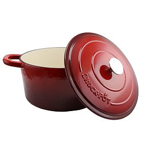 Crock Pot Zesty Flavors 7 Quart Round Cast Iron Dutch Oven in Scarl...