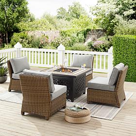Crosley Bradenton Wicker Conversation Set Gray/Weathered Brown-5 Pi...