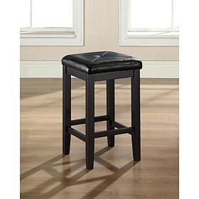 Crosley Furniture Upholstered Square Seat 2pc 24" Bar Stool Set-Black