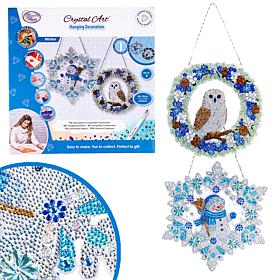 Crystal Art Winter Hanging Decorations - Set of 2