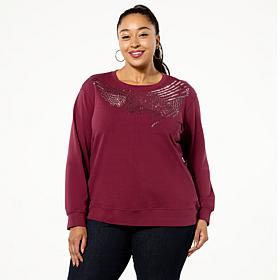 Curations x Debbie Denmon Embellished French Terry Sweatshirt