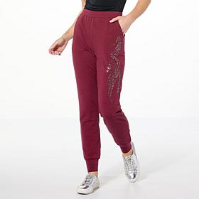 Curations x Debbie Denmon Metallic Embellished French Terry Jogger