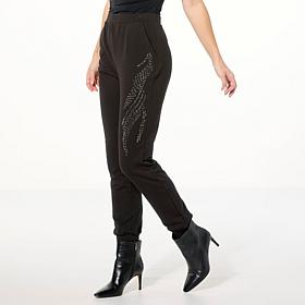 Curations x Debbie Denmon Metallic Embellished French Terry Jogger