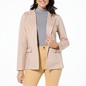Curations x Nicole Hickl Pinstriped Knit Blazer