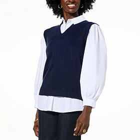 Curations x Sarah Anderson Twofer Sweater Vest Top