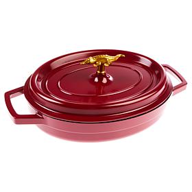 Curtis Stone 2-Quart Oval Shallow Roaster with Crocodile Knob