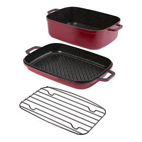 Curtis Stone 8.5-quart 2-in-1 Roaster with Grill Lid and 11 Recipes