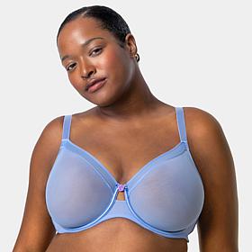 Curvy Couture Sheer Mesh Full Coverage Unlined Underwire Bra
