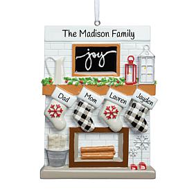 Custom Personalization Fireplace Mantel Family Personalized Ornament
