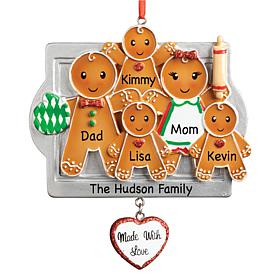Custom Personalization Five Gingerbread Personalized Ornament