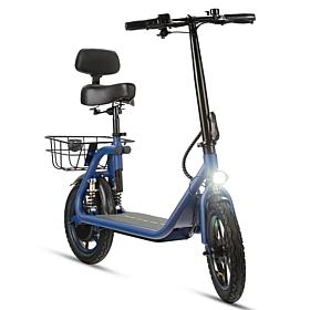 DeLorean 450W 36V Folding Seated E-Scooter w/Backrest & Accessories