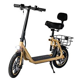 DeLorean 450W 36V Folding Seated E-Scooter w/Backrest & Accessories