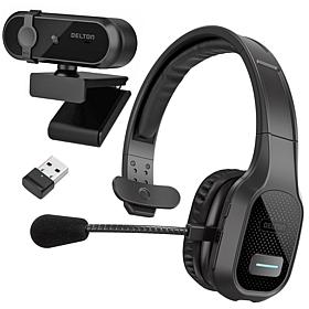 Delton 20x Professional Wireless Computer Headset + 1080p Webcam