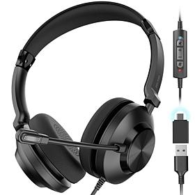 Delton 30Y Wired Computer Headset with Dual Noise Canceling Mics