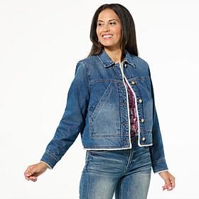 Democracy Long-Sleeve Sherpa-Lined Denim Jacket