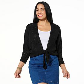 Democracy Tie-Front Crocheted Cardigan