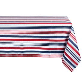 Design Imports 60" x 120" Patriotic Stripe Outdoor Tablecloth