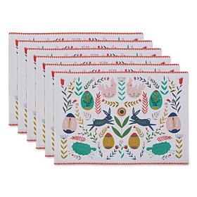 Design Imports Easter Folk Garden Embellished Placemat Set 6-pack