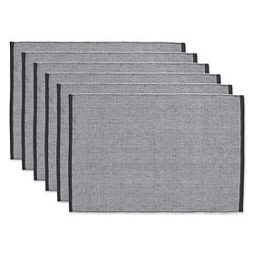 Design Imports Eco-Friendly Chambray Fine Ribbed Placemats - Set of 6