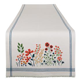 Design Imports Flower Garden Embellished Table Runner - 14" x 108"
