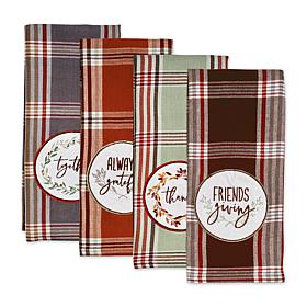 Design Imports Gathered Together Embellished Kitchen Towel Set of 4
