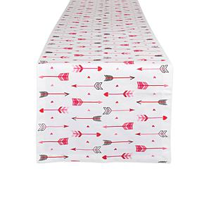 Design Imports Hearts and Arrow Print Table Runner - 14" x 108"