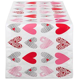 Design Imports Hearts Collage Print Table Runner - 14" x 72"