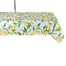 Design Imports Lemon Bliss Outdoor Tablecloth w/Zipper - 60" x 120"