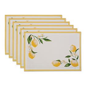 Design Imports Lemon Bliss Printed Placemat Set of 6