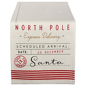 Design Imports Santas Workshop Christmas Reversible Table Runner