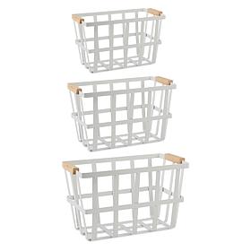 Design Imports Set of 3 Urban Modern Metal Basket