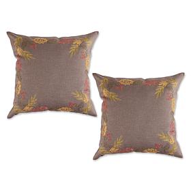Design Imports Shimmering Leaves Pillow Covers 2-Pack