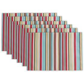 Design Imports Summer Stripe Outdoor Placemat Set of 6