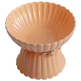 DexyPaws Elevated Ceramic Cat Bowl - Blush Pink & Rose Gold