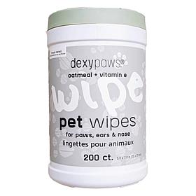 DexyPaws Oatmeal & Vitamin E Cleansing Wipes 200ct Canister