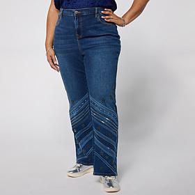 DG2 by Diane Gilman Americana Embroidered Bootcut Jean