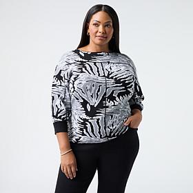 DG2 by Diane Gilman Boatneck Jacquard Sweater