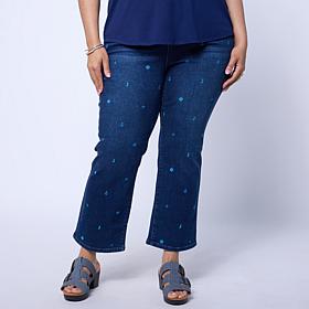 DG2 by Diane Gilman Classic Stretch Mini Embroidered Ankle Jean