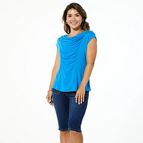 DG2 by Diane Gilman Cowl Ruched Sleeveless Top