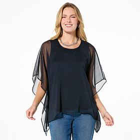 DG2 by Diane Gilman Crinkle Chiffon Easy Cape