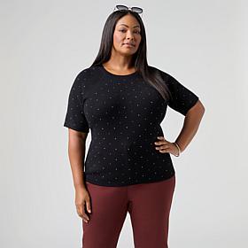 DG2 by Diane Gilman Crystal Embellished Softease Sweater